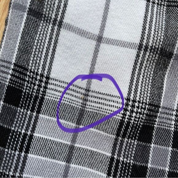 Sam Edelman Black and White Riley Flannel Boyfriend Shirt - Size: Small - Picture 14 of 14